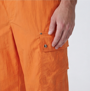 Men's Elastic Waist Cargo Windbreaker Pants Straight Fit Lightweight 100% Nylon Polyester Summer Loose Fit <b>Wind</b> <b>Breaker</b> Trouser - Product Image 5