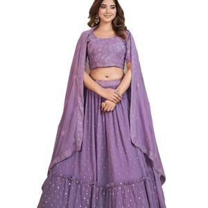 Dernière Designer Faux Georgette Broderie Séquence Travail Lehenga Choli par Fab Zone Vêtements Indiens et Pakistanais - Product Image 1