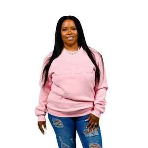 Sudadera con cuello redondo en relieve de 1938 para mujer, de algodón y forro polar, manga larga, estilo casual urbano, venta al por mayor OEM - Product Image 3