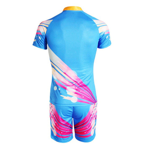 Conjunto de Camiseta de Rugby Personalizada de Manga Corta con Estampado Geométrico Sublimado, Uniforme Masculino Regular que Absorbe la Humedad, 100% Poliéster - Product Image 5
