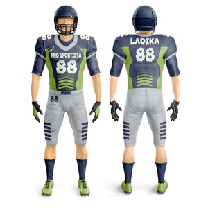 Conjuntos de Uniformes de Fútbol Americano Personalizables con Número de Jugador y Colores del Equipo en Tela de Malla Transpirable - Product Image 1