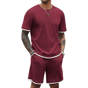 Mens Summer Outfit Manufacturer 2 Piece 220 GSM Cotton Cargo Shorts T Shirt Oversized OEM Bulk Supply - Product Image 1
