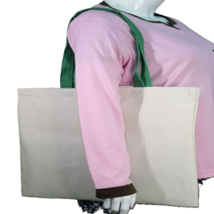 Bolsa de Mano de Algodón Orgánico Personalizada de Alta Calidad, Bolsa de Compras Reutilizable Ecológica con Estampados de Animales, Cierre de Cremallera, Dos Asas - Product Image 1