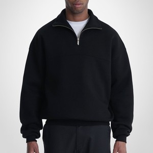 Custom Oversized Half Zip Pullover <b>Thick</b> <b>Fleece</b> Sweatshirt Drop Shoulder Streetwear Premium Cotton 380/400g Heavyweight Hoodies - Product Image 2