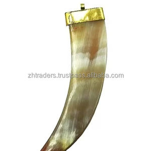 สร้อยคอจี้ฮอร์นรูปพระจันทร์เสี้ยวสองชั้นทำด้วยมือแบบทันสมัยพร้อมโซ่โลหะชุบทอง - Product Image 1