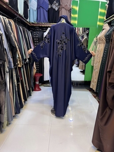 Abaya Modeste de Dubaï en Gros, Perlée et Pailletée, à Manches Longues, Traditionnelle Musulmane, Faite à la Main, pour Mariage, Respirante, Col en V pour Femme - Product Image 5