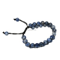 Bracelet indien en agate argentée avec obsidienne noire, double tour, breloques yoga en pierres précieuses, extensible - Style hindou, fiançailles