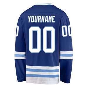 Camiseta de Hockey sobre Hielo Personalizada, Cuello en V, Malla 100% Poliéster, Impresión Sublimada, Absorbe la Humedad, Manga Larga, Unisex para Adultos - Product Image 4