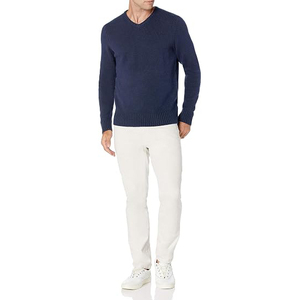 Men's Winter Viscose/Cotton Cable Knit Anti-Pilling <b>Pullover</b> <b>Sweater</b> Crew Neck Full Sleeve Solid Color Warm Front Logo - Product Image 3