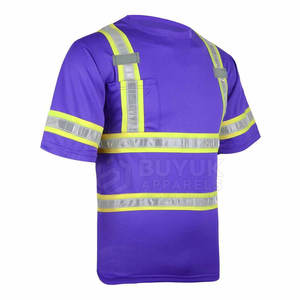 Camiseta de seguridad de manga corta de alta visibilidad, duradera para trabajo industrial, camiseta de seguridad reflectante de alta visibilidad de manga corta - Product Image 4