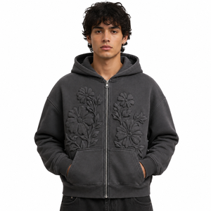 Men's 100% Cotton Full <b>Zip</b> Hoodie Fleece Sweatshirt Regular Fit <b>Zip</b> Up <b>Hooded</b> Jacket for Winter Casual Wear - Product Image 1