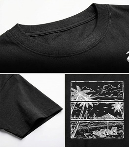 T-shirt formel à manches courtes pour homme, noir, col roulé, tricoté, 100% coton, taille ample - Product Image 5
