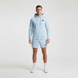 Best Polyester/Cotton Material High Street Style Quick Dry Men Hoodies and Shorts <b>Sets</b> Customized Color - Product Image 1