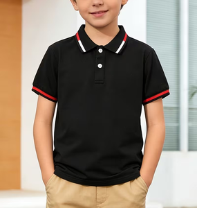 Breathable Eco-Friendly Quick Dry 160g Polyester/Cotton Jersey Plain Dyed Compressed Short Sleeve Polo Shirt Boys Casual Pink - Product Image 1