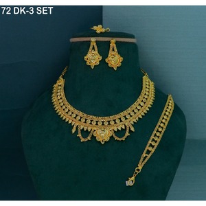 Juego de Joyería Nupcial de Lujo de Alta Gama de Oriente Medio, Collar y Pulsera de Diseño Chapados en Oro, Joyería de Moda para Mujer - Product Image 6