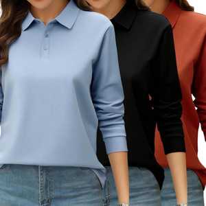Chemise de sport d'été pour femmes, style décontracté confortable, tricotée, séchage rapide, anti-boulochage, manches courtes, polos d'entraînement - Product Image 3