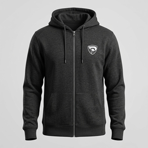 Sweat-shirt à capuche zippé noir pour homme Dumela, en molleton, coupe classique, pour l'automne, logo thermocollé sur le devant - Product Image 1