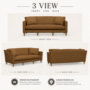50% off Traditional Upholstered Square <b>Sofa</b> <b>Bed</b> Premium Fabric Living Room Couch with Solid Wood Legs for Warehouse & School Use - Product Image 3
