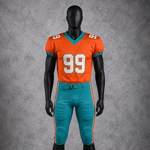 Ensemble d'uniformes de football américain personnalisés, impression numérique, maillot et pantalon de football d'équipe, respirant, séchage rapide, 100% polyester, résistant - Product Image 1
