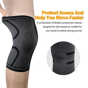 Genouillère tricotée respirante à compression, manchon de soutien et de protection toutes saisons, fermeture à enfiler - Product Image 2