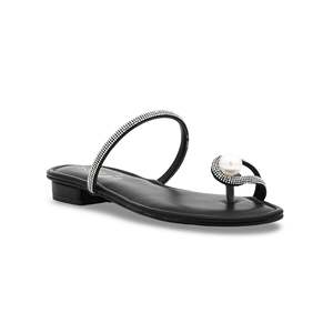 Sandales à talon fantaisie noires FN0711 Chappal - Product Image 2