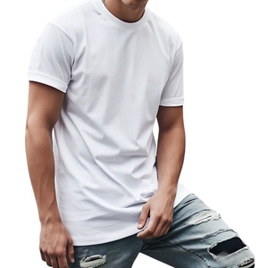 T-shirt lourd pour hommes T-shirt carré surdimensionné 100% coton à col haut et épaules tombantes T-shirt 100% coton pour hommes coupe ample - Product Image 1