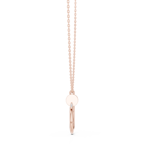 Rose <b>Gold</b> Circular Pendant Necklace with Diamond Accents | Elegant Modern Women's Luxury Jewelry Gift - Product Image 3
