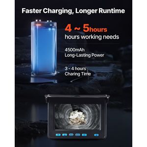 98 Ft/30m Self-Leveling Drain Inspection <b>Camera</b> 4.3\" 1080P HD Screen IP68 Waterproof Snake Plumbing <b>Mini</b> <b>Camera</b> Sewer <b>Camera</b> - Product Image 6