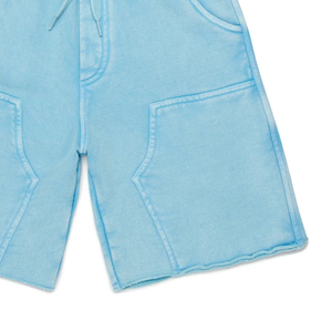 Shorts pour garçons en coton extensible pour un ajustement confortable et décontracté, service OEM, conception avec logo personnalisé et couleur unie - Product Image 4