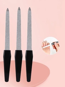 LANGMA Lot de 3 limes à ongles professionnelles double face en verre cristal, motif droit, grain 100, durables et jetables, outil de soin des ongles - Product Image 1