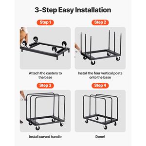 Carrello Portapannelli in Acciaio con Capacità di Carico di 816 Kg, Carrello per Cartongesso con Ruote Girevoli da 5 Pollici, Pratico Carrello Multiuso - Product Image 4