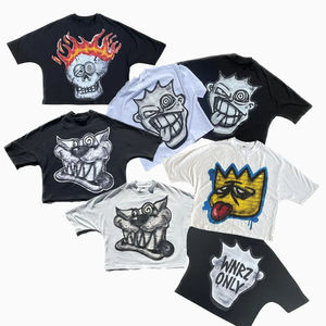 T-shirt à manches longues col rond pour homme TITAN TREAD WEAR, imprimé numérique, motif quadrillé rouge et noir, polyester/coton, effet délavé à l'acide - Product Image 5