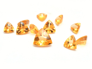 Piedra preciosa de citrino de 5mm-6mm con corte trillón, piedra natural rara de citrino semipreciosa con corte trillón facetado para joyería. - Product Image 2