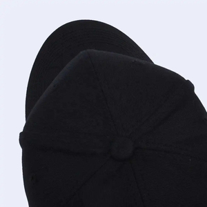 Gorra de Béisbol Negra de 5 Paneles, Impresión Puff, Algodón, Unisex, Casual, Ajustada, para Adultos, Color Sólido, Cuatro Estaciones, Lona - Product Image 2