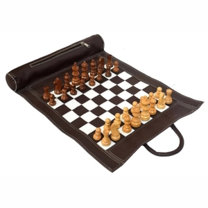 Tablero de Ajedrez de Viaje Enrollable Premium |   Juego de Ajedrez de Tela Suave Hecho a Mano que Ahorra Espacio, Tablero de Juego Portátil Profesional para Escuelas - Product Image 4