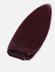 Tissage de cheveux humains longs et raides rougeâtre 99J #   Ensemble complet de cheveux Remy, densité 100%, taille personnalisable - Product Image 2