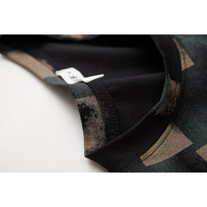 Men's Short Sleeve Geometric Print T-<b>Shirt</b> Regular Fit O-Neck Casual Jersey Knitted Breathable Sporty Style - Product Image 5
