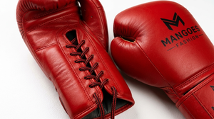 Professional Real Leather Laced Boxing Gloves for Kickboxing Muay Thai Sparring-Breathable Quick Drying Non-Slip - Product Image 4