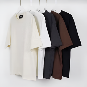 Boxy Hip Hop 180 GSM T-shirt graphique à épaules tombantes en coton épais de luxe Streetwear personnalisé surdimensionné pour hommes Plus - Product Image 5