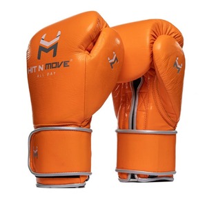 Guantes de Boxeo Hit N Move de Alta Calidad Premium con Logotipo Personalizado, Cuero Genuino de Vaca de Alta Calidad, Guantes de Boxeo MMA Muay Thai - Product Image 1