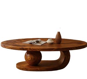 Mesa de Centro de Madera Maciza con Tamaño Personalizado, Adecuada para la Decoración del Hogar y la Sala de Estar - Product Image 2