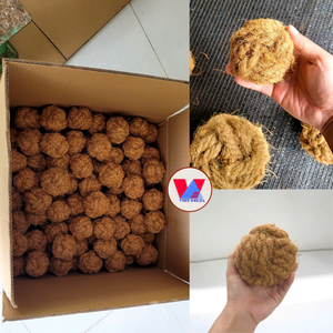 Pelota Masticable de Fibra de Coco Natural de Alta Calidad, Juguete Biodegradable de Cáscara de Coco, Esfera Molar para Perros y Gatos, Juego Interactivo - Product Image 2