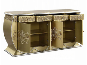 Ensemble de salle à manger de luxe royal en bois d'acajou, sculpté à l'or, 6 chaises, table de cuisine impériale, mobilier de villa et de manoir - Product Image 6