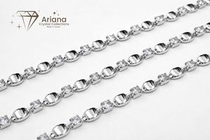 ARIANA Cadena de Cristal con Pedrería al por Mayor, Cadena Metálica Plateada y Dorada para la Fabricación de Joyería, Bolsos, Zapatos y Prendas - Product Image 3