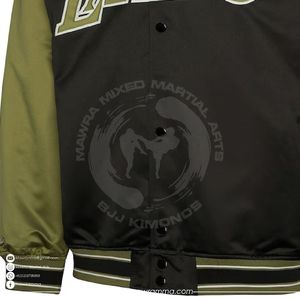 Blouson Bomber en Satin Patchwork Personnalisé Homme Unisexe, Veste Universitaire Broderie 3D, Manteau Streetwear Lourd, OEM Haute Qualité - Product Image 3