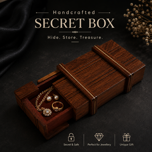 Handcrafted Wooden Secret Storage <b>Box</b> | Hidden Compartment Puzzle Jewelry Cash Keepsake Organizer | Premium Decorative Gift <b>Box</b> - Product Image 4