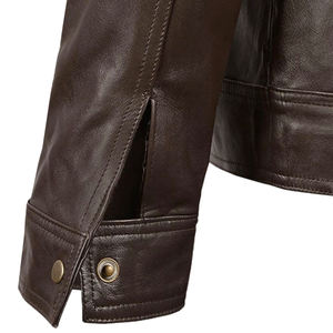 Veste coupe-vent respirante en cuir véritable noir avec logo personnalisé, prix d'usine, approvisionnement en gros pour les détaillants de mode dans le monde entier - Product Image 3
