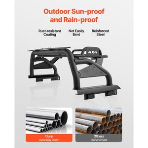 Barra Sportiva Universale Regolabile per Cassone Pickup Full Size, Roll Bar con Struttura in Acciaio al Carbonio, Portapacchi - Product Image 5