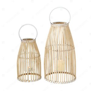 Vietrustic Trend-driven Design Natural Floor <b>Lantern</b> <b>Candles</b> and Glass Holders Bamboo Rattan <b>Lantern</b> Hanging <b>Candle</b> Holders - Product Image 2