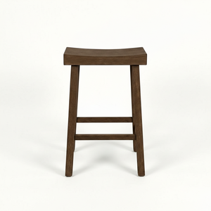 Tabouret de bar haut en bois d'hévéa massif, rond, moderne, minimaliste, mobilier de maison durable et léger - Product Image 1